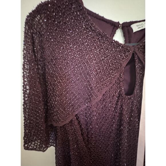 MAC DUGGAL 5948 Beaded Cape Sleeve Gown Amethyst Size 20W Formal Wedding - Picture 5 of 10